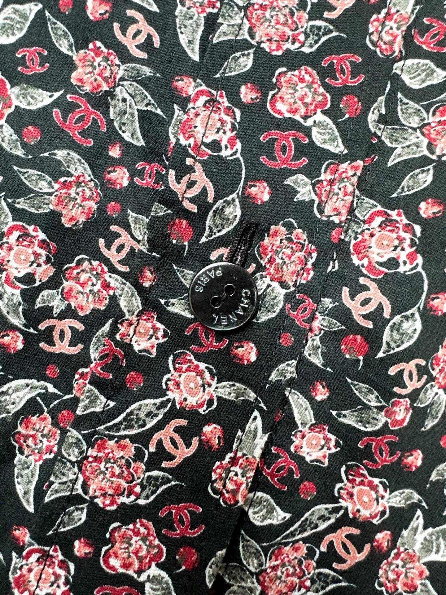 Chanel Chanel 24B Floral CC Collar Shirt Size US M / EU 48-50 / 2 - 5 Thumbnail