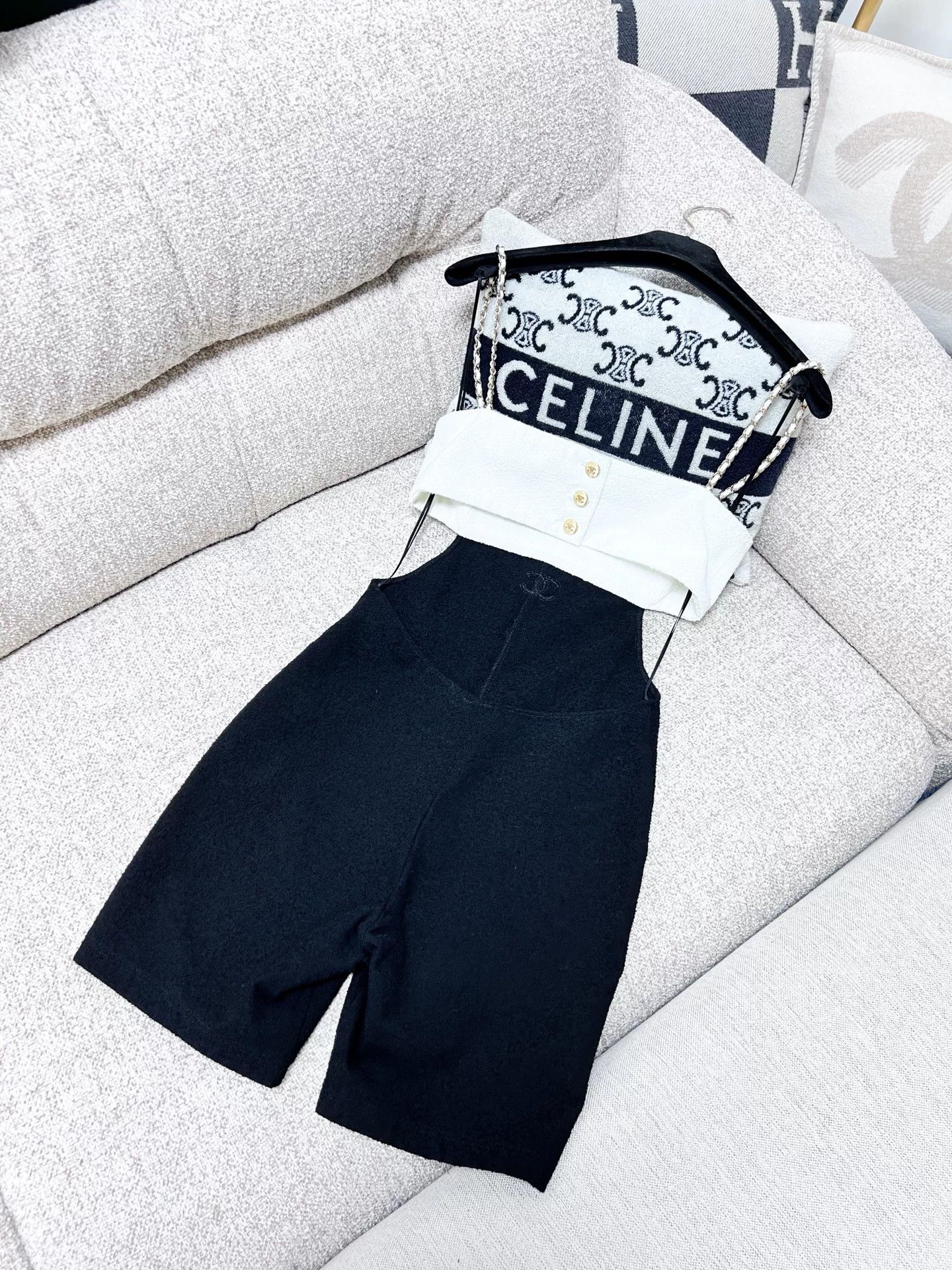 Chanel Chanel 22S Black White Backless Jumpsuit Size US 36 / EU 52 - 3 Thumbnail