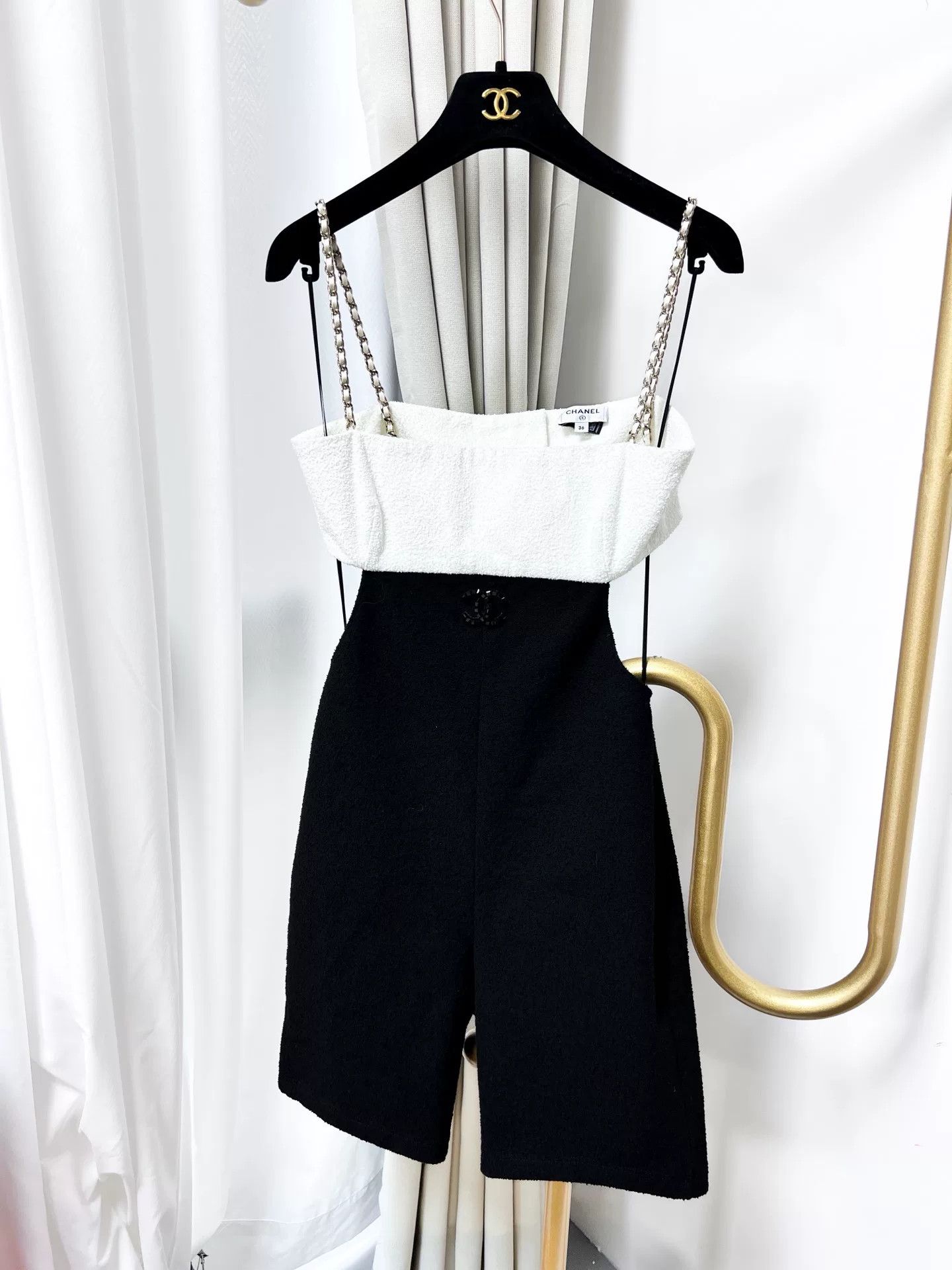 Chanel Chanel 22S Black White Backless Jumpsuit Size US 36 / EU 52 - 4 Thumbnail