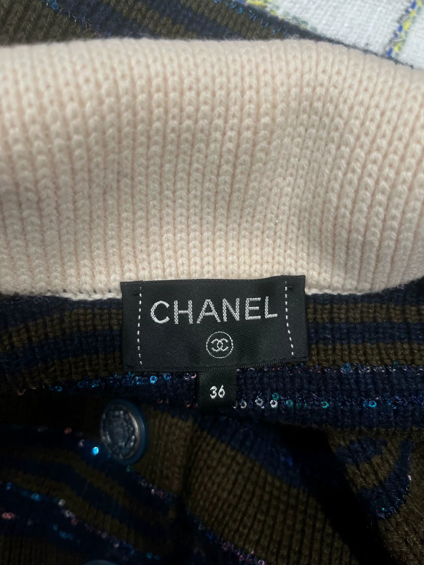 Chanel Chanel 20C Blue Green Stripe Coat Size US XS / EU 42 / 0 - 3 Thumbnail