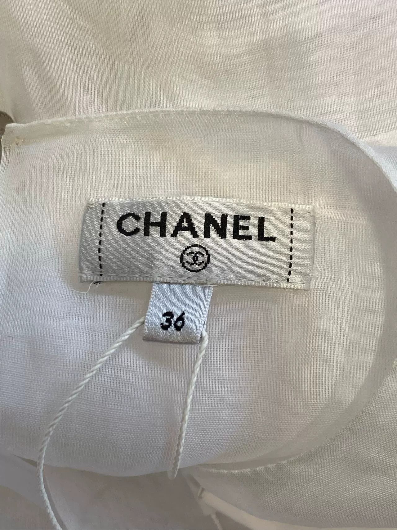 Chanel Chanel 23B White Ruffle Trim Blouse Size US S / EU 44-46 / 1 - 4 Thumbnail