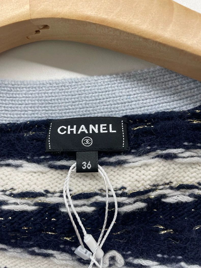 Chanel Chanel Blue Black Stripe Cardigan 36 Size US S / EU 44-46 / 1 - 3 Thumbnail