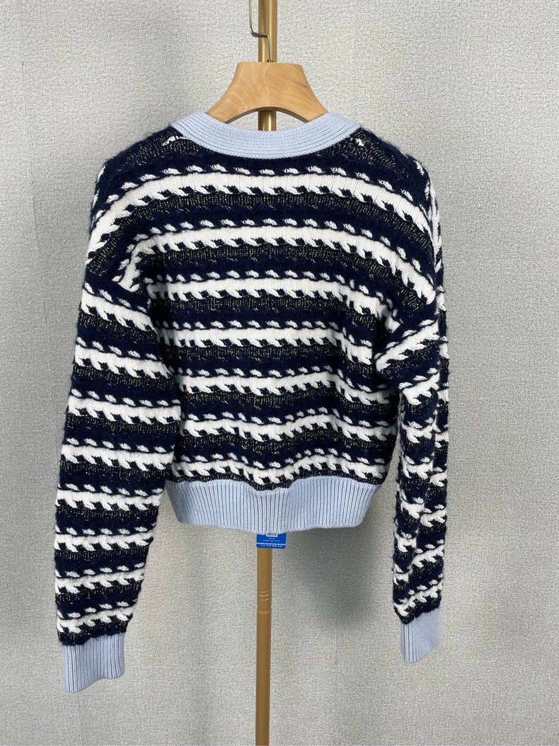 Chanel Chanel Blue Black Stripe Cardigan 36 Size US S / EU 44-46 / 1 - 2 Thumbnail