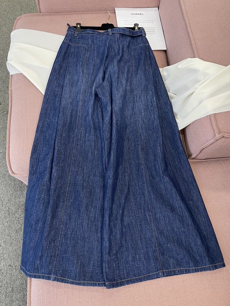Chanel Chanel Blue Wide-Leg Denim Jeans Size US 38 / EU 54 - 3 Thumbnail