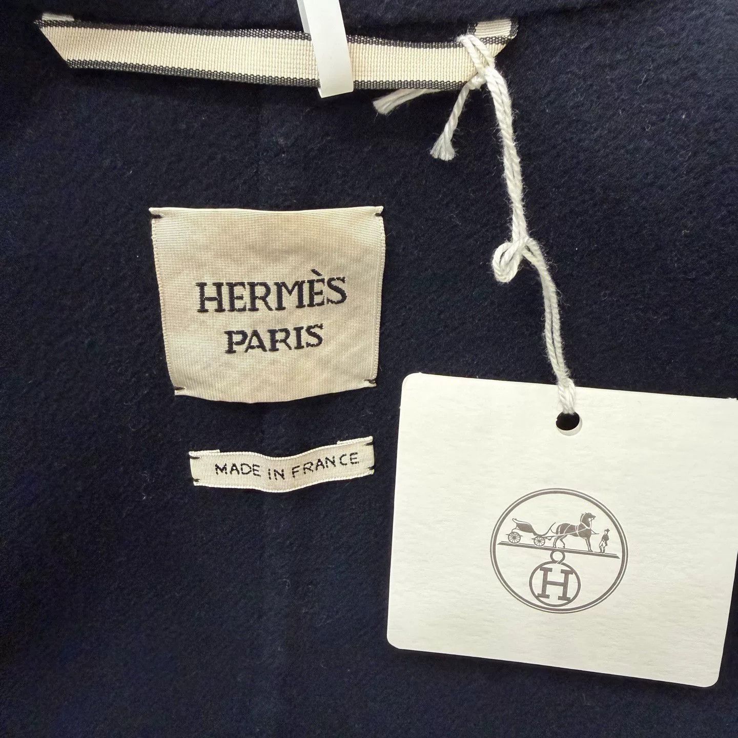 Hermes Hermes Blue Black Short Cashmere Coat Size US M / EU 48-50 / 2 - 4 Thumbnail