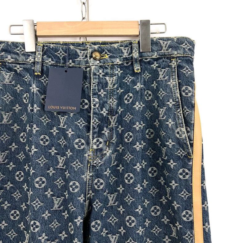 Louis Vuitton Louis Vuitton Blue Monogram Side Stripe Jeans Size US 31 - 7 Thumbnail