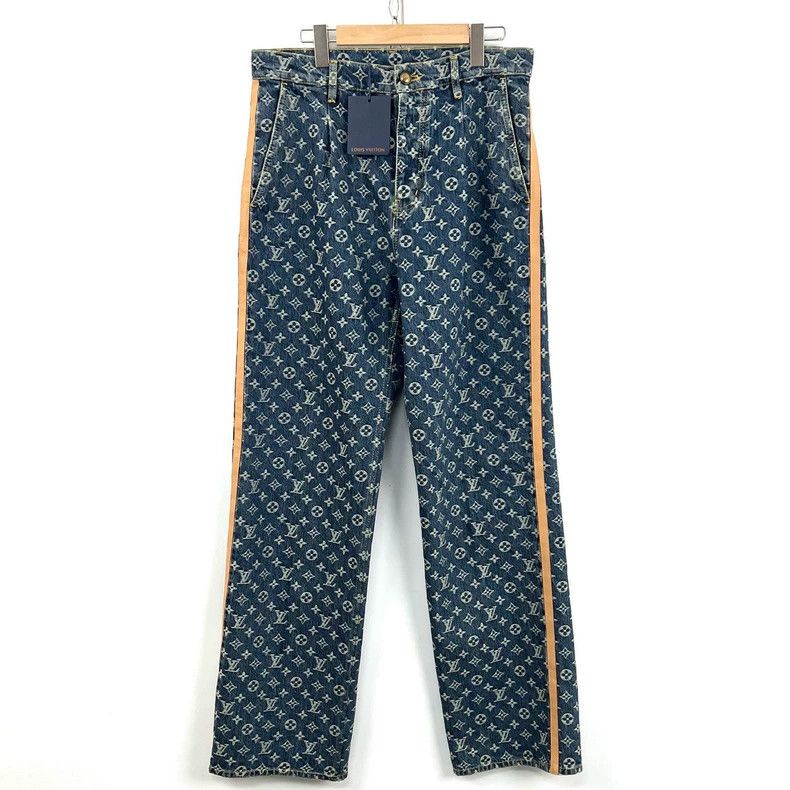 Louis Vuitton Louis Vuitton Blue Monogram Side Stripe Jeans Size US 31 - 2 Thumbnail