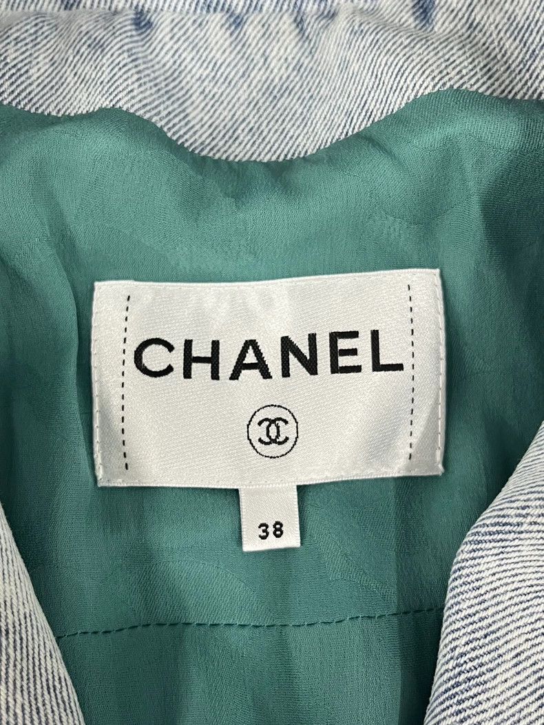 Chanel Chanel Blue Denim Woven Jacket Size US M / EU 48-50 / 2 - 4 Thumbnail