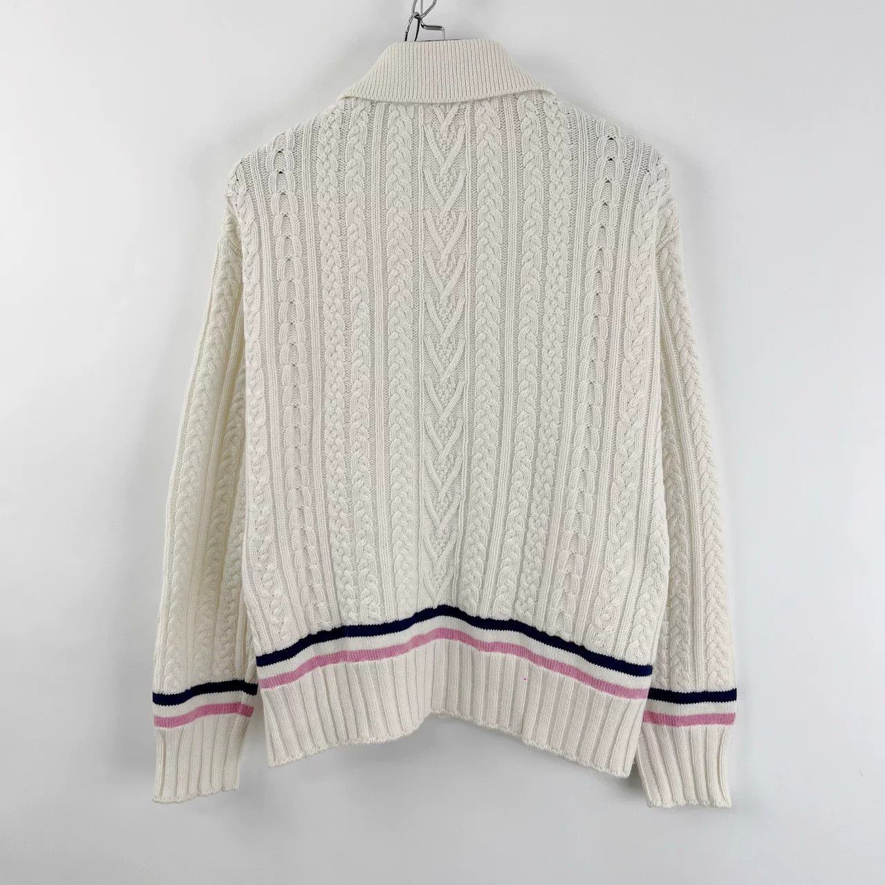 Chanel Chanel Beige Stripe Enamel Button Cardigan Size US S / EU 44-46 / 1 - 2 Thumbnail