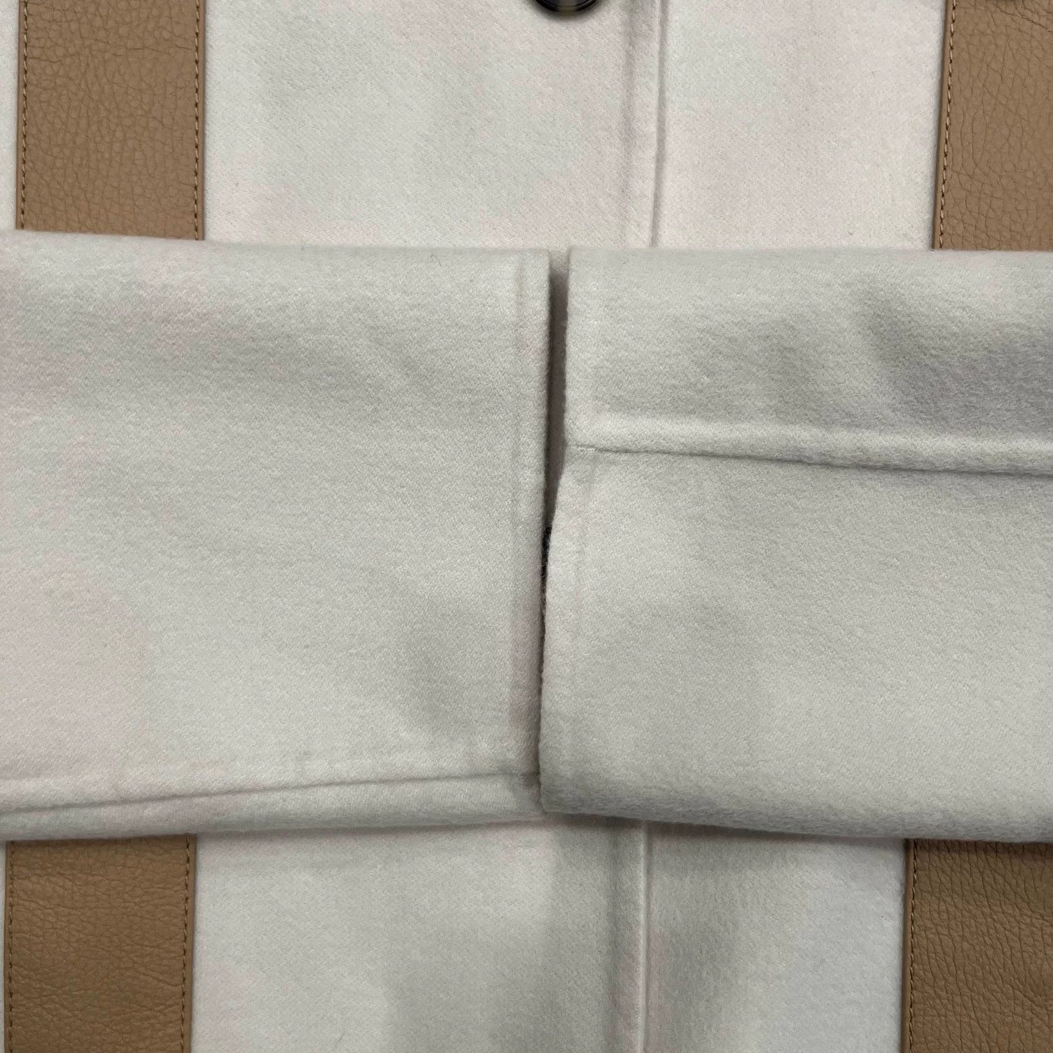 Hermes Hermes Beige Leather Trim Cashmere Coat Size US XS / EU 42 / 0 - 6 Thumbnail