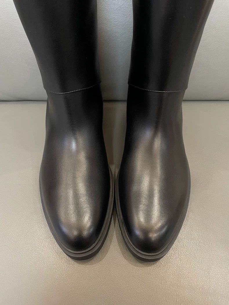 Loro Piana Loro Piana Black Leather Knee-High Boots Size US 8 / IT 38 - 3 Thumbnail