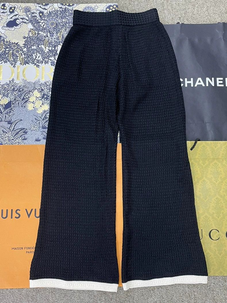Chanel Chanel 24P Black White Knit Pants Size US 34 / EU 50 - 3 Thumbnail