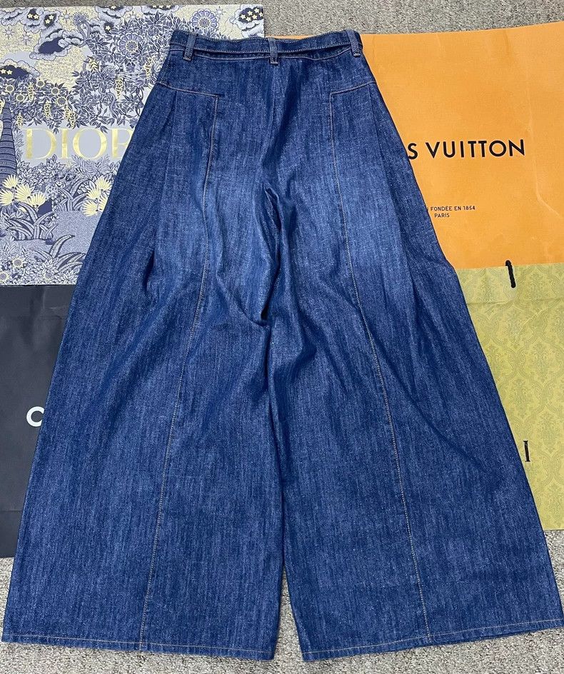 Chanel Chanel Blue Wide-Leg Denim Jeans Size US 34 / EU 50 - 3 Thumbnail