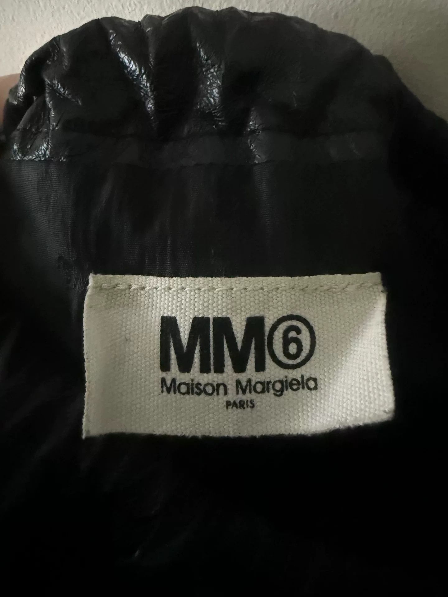 MM6 oversized black leather drawstring bag Size ONE SIZE - 4 Thumbnail