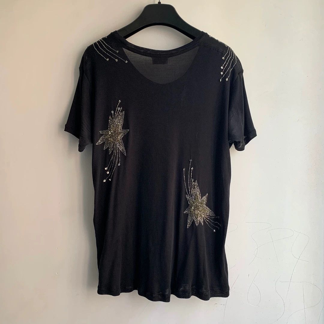 Saint Laurent Paris saint laurent black short sleeve top Size L / US 10 / IT 46 - 2 Thumbnail