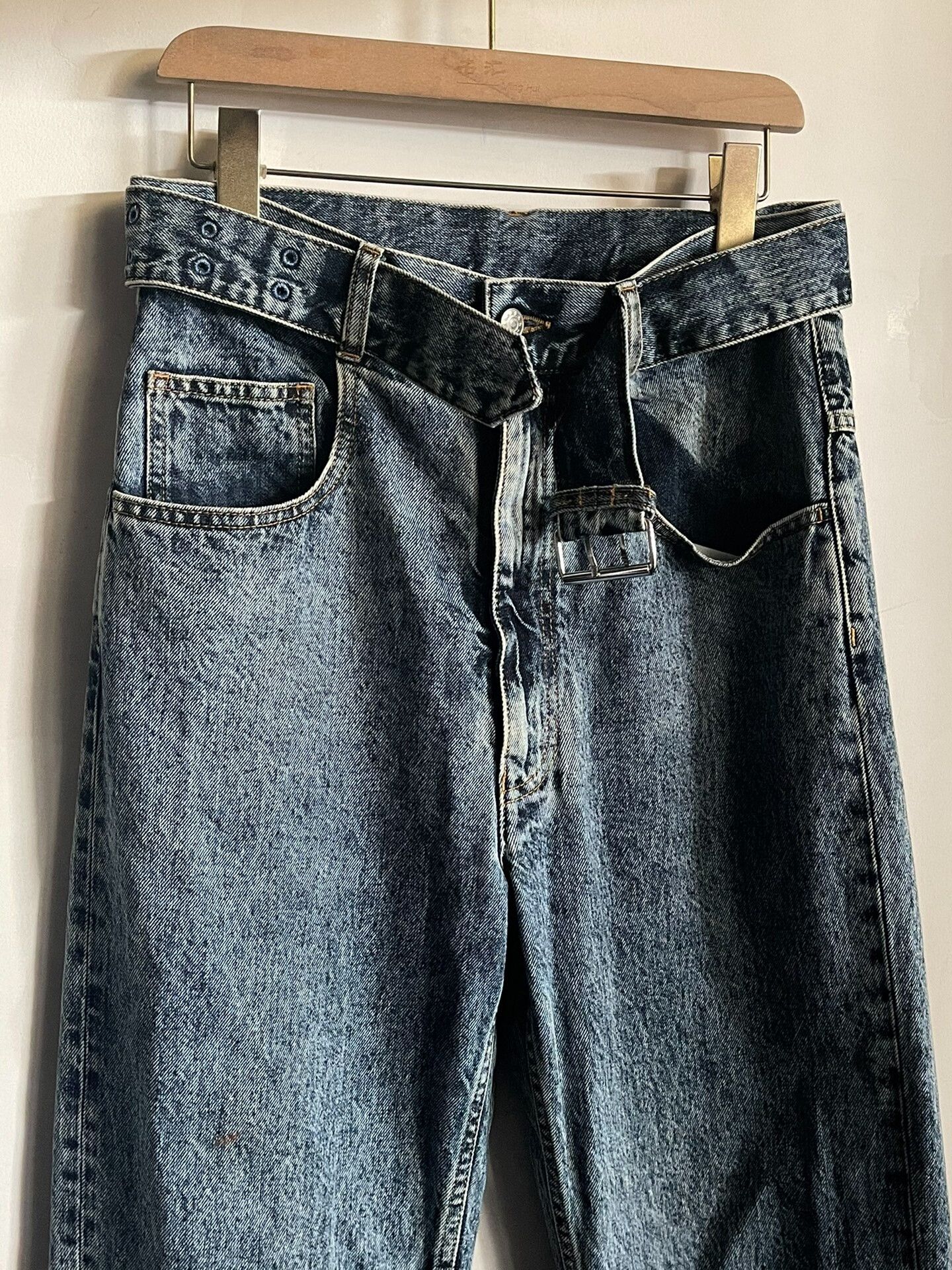 Maison Margiela Maison Margiela Indigo Waistbelt Denim Pants Size US 31 - 4 Thumbnail