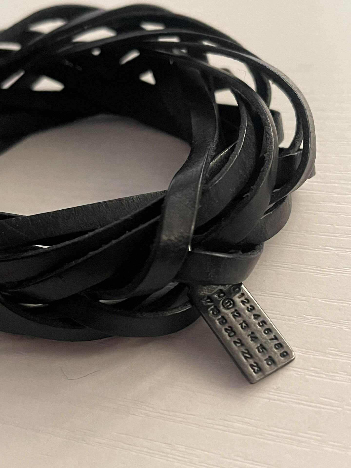 Maison Margiela Maison Martin Margiela Leather Bracelet with Silver Tag Size ONE SIZE - 6 Thumbnail
