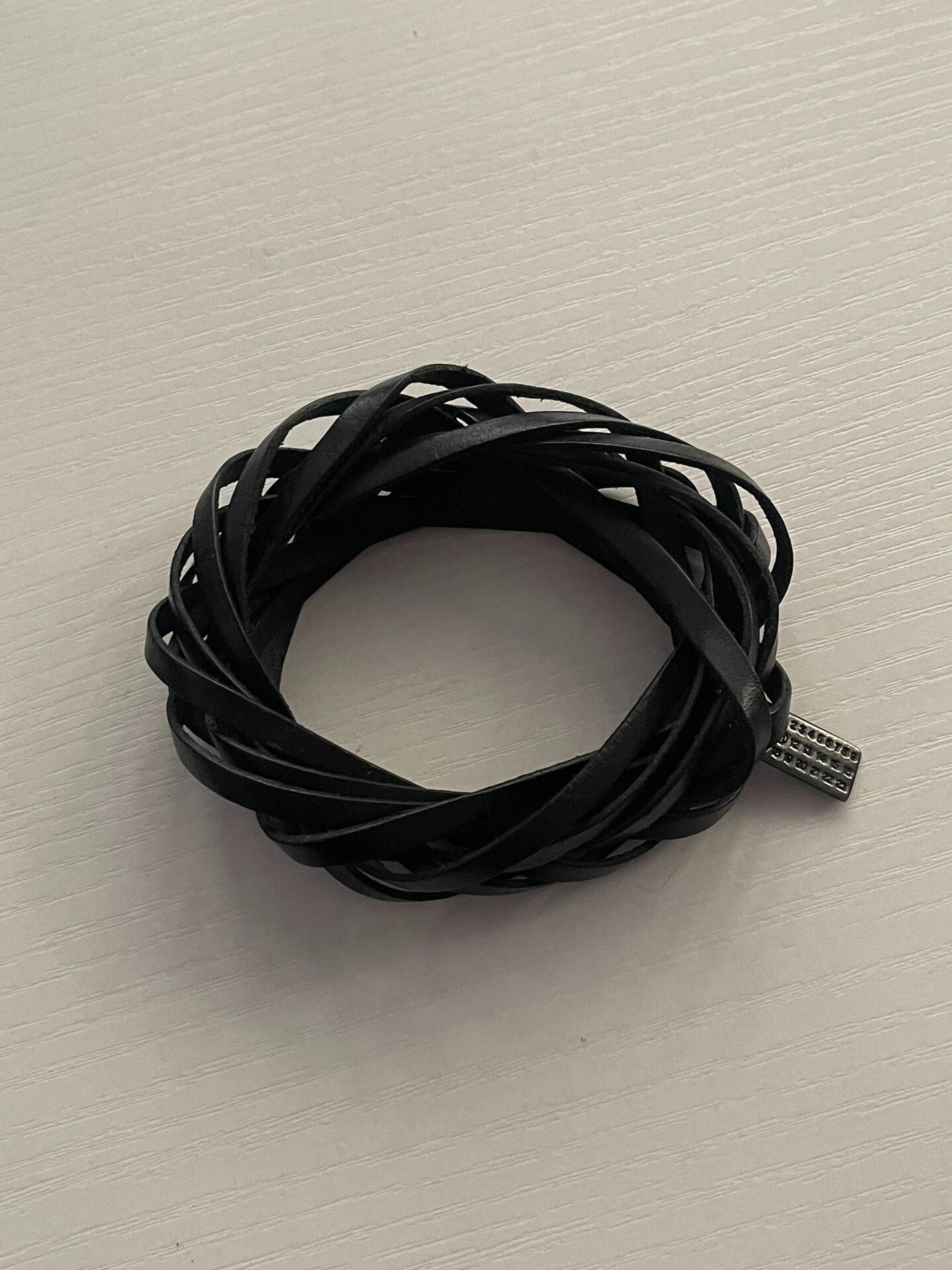 Maison Margiela Maison Martin Margiela Leather Bracelet with Silver Tag Size ONE SIZE - 5 Thumbnail