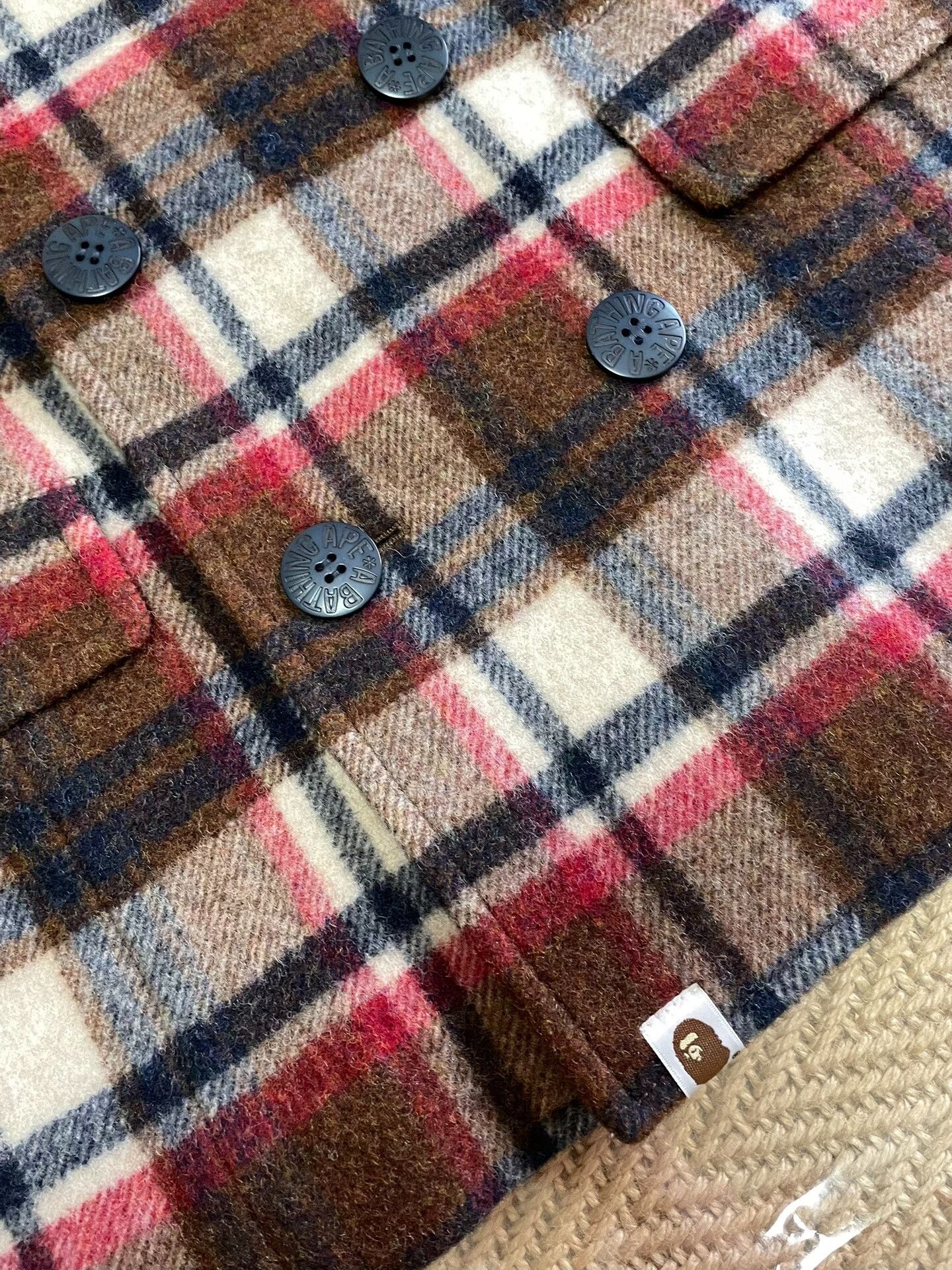 Bape bape check wool double-breasted coat Size US S / EU 44-46 / 1 - 4 Thumbnail
