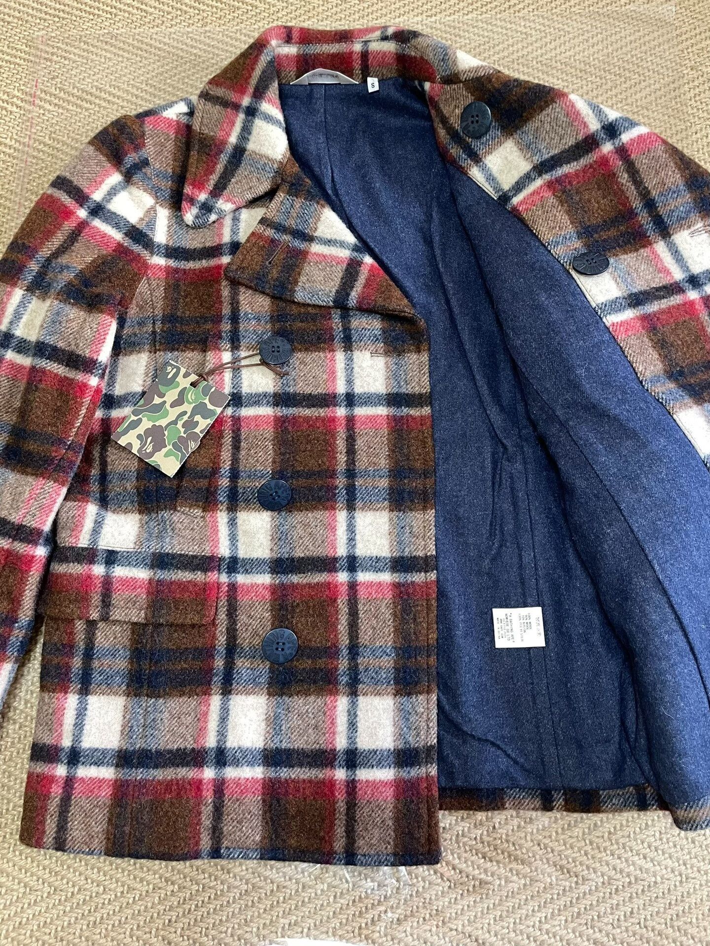 Bape bape check wool double-breasted coat Size US S / EU 44-46 / 1 - 2 Thumbnail