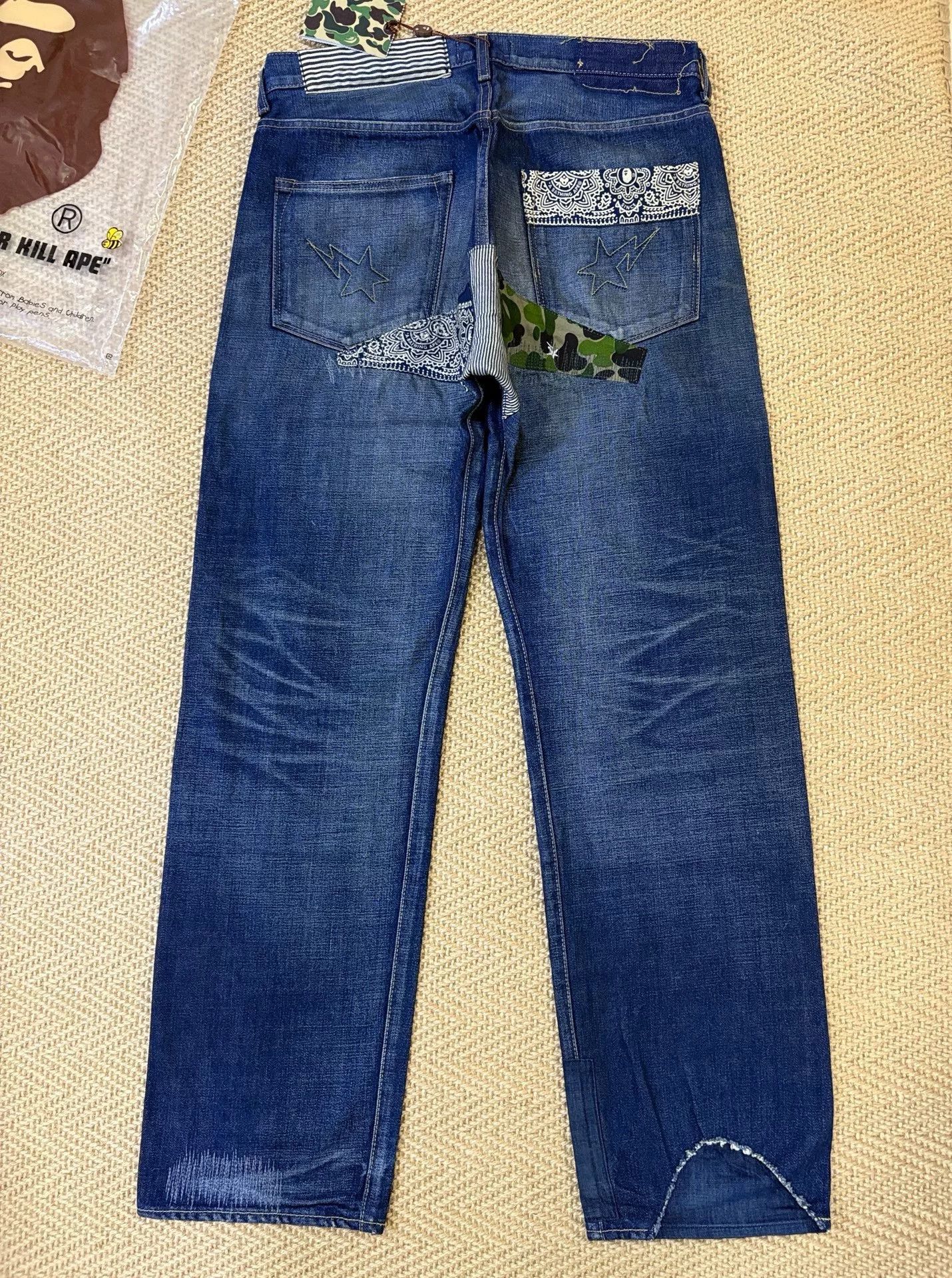 Bape bape type2 damage denim pants limited edition Size US 31 - 2 Thumbnail