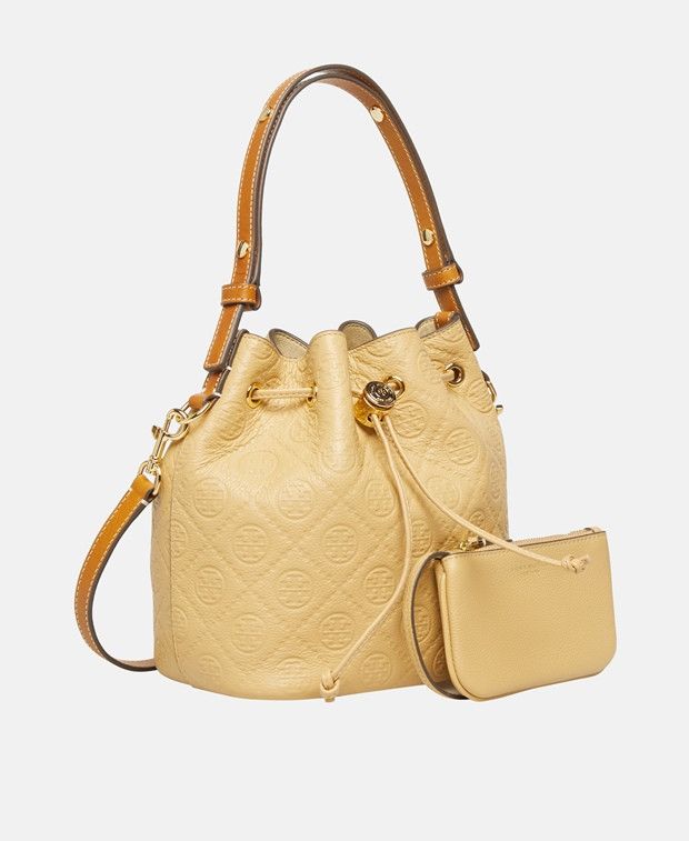 Tory Burch T Monogram Pebble Handbag & Pouch Size ONE SIZE - 2 Thumbnail