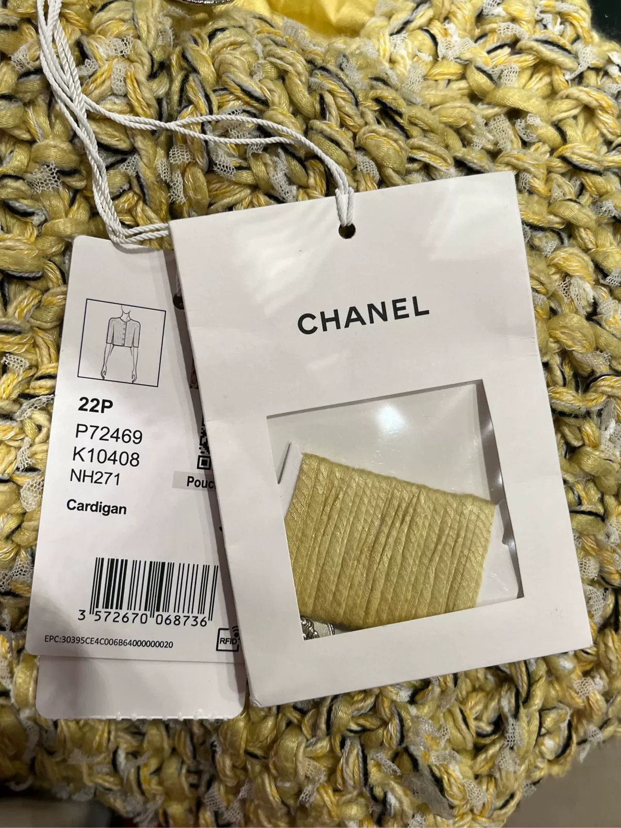 Chanel Chanel 22P Yellow Woven Short Jacket Size US XS / EU 42 / 0 - 4 Thumbnail