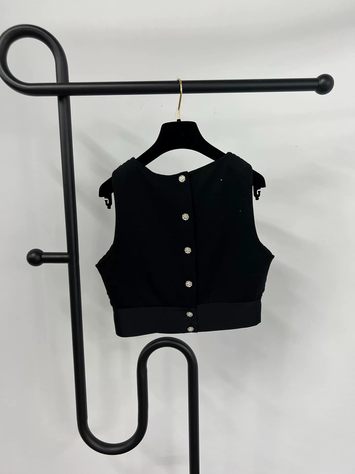 Chanel Chanel Black Pearl Crystal Logo Vest Size US S / EU 44-46 / 1 - 3 Thumbnail