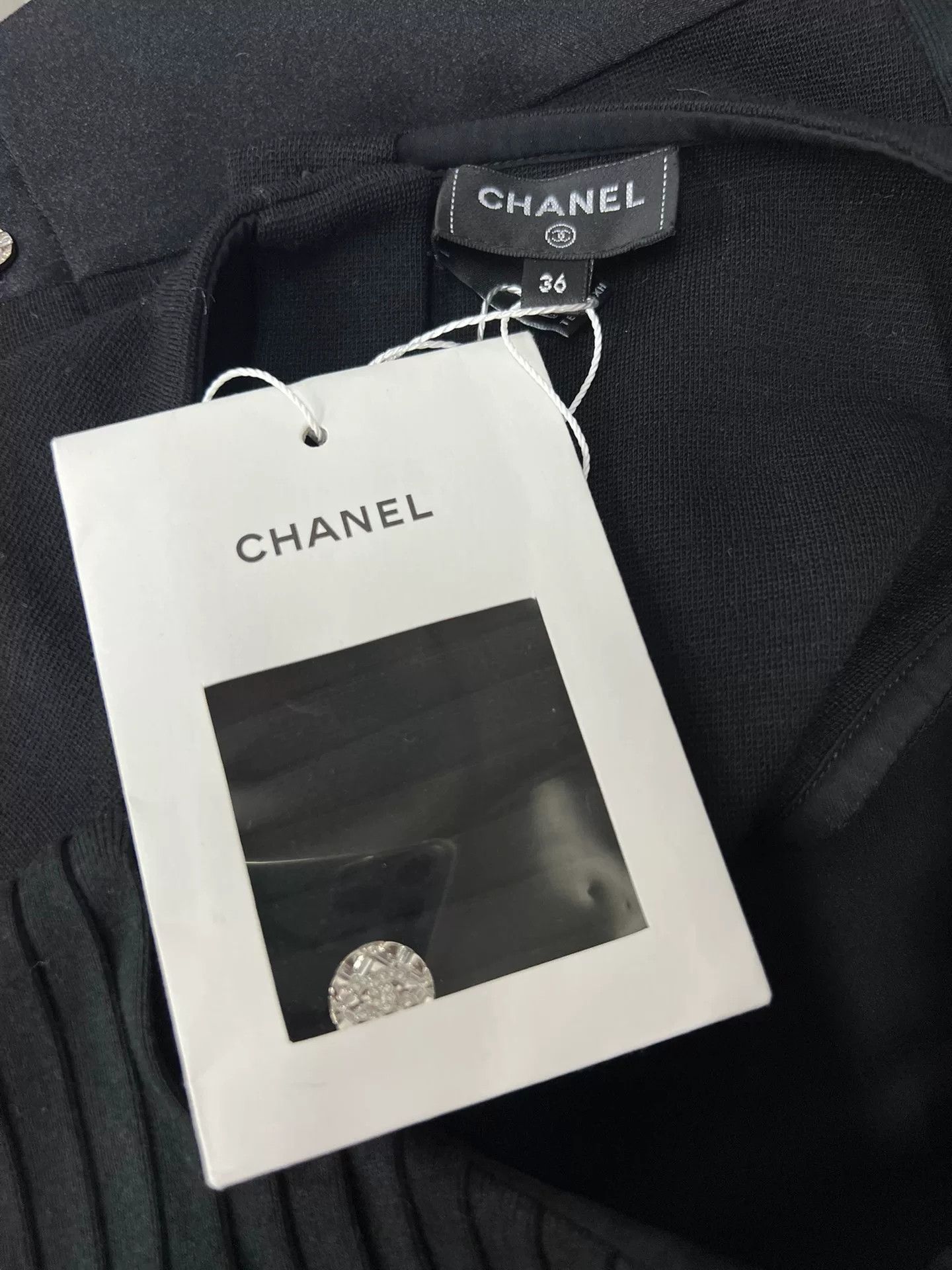 Chanel Chanel Black Pearl Crystal Logo Vest Size US S / EU 44-46 / 1 - 4 Thumbnail