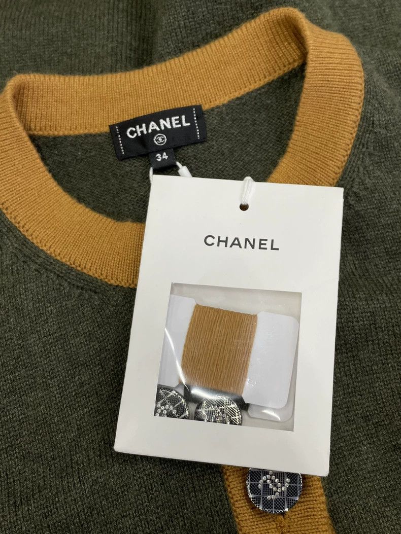 Chanel Chanel Green Orange Cashmere Cardigan Coat Size US XS / EU 42 / 0 - 5 Thumbnail