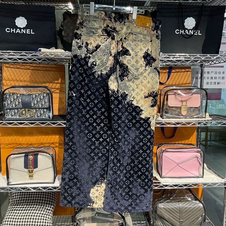 Louis Vuitton Louis Vuitton Flaming Cloud Flocking All-over Print Jeans Size US 32 / EU 48 - 2 Thumbnail