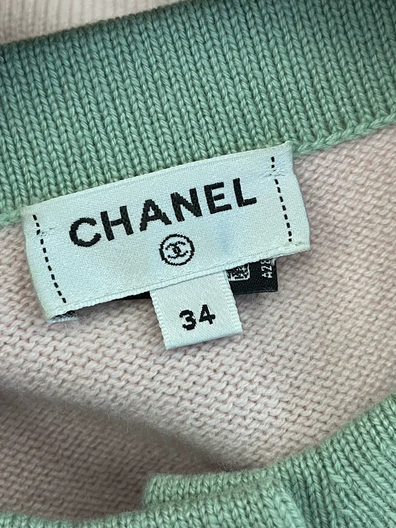 Chanel Chanel Pink Diamond Button Knit Cardigan Size US XS / EU 42 / 0 - 4 Thumbnail