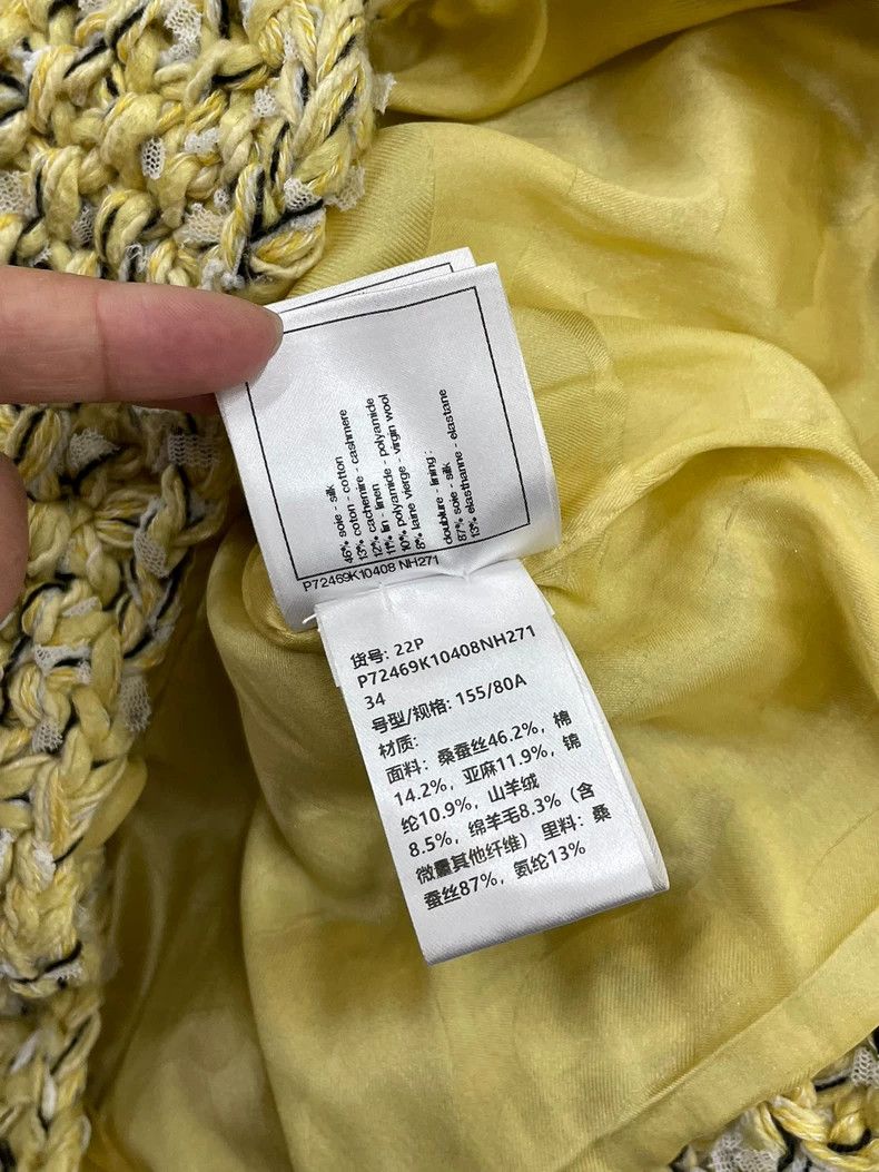 Chanel Chanel Yellow Knit Woven Jacket Size US XS / EU 42 / 0 - 8 Thumbnail