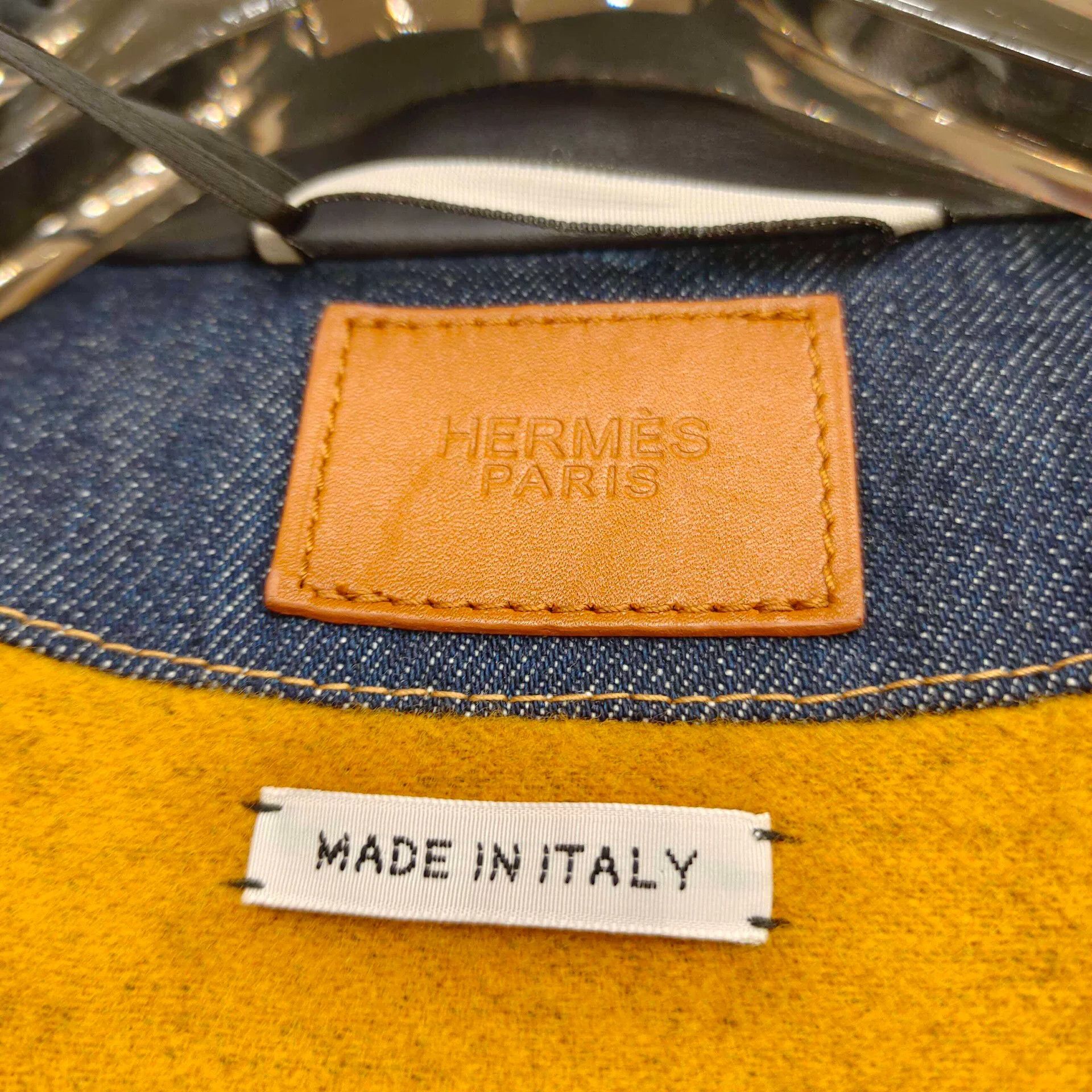 Hermes Hermes Denim Leather Trim Cashmere Jacket Size US S / EU 44-46 / 1 - 6 Thumbnail