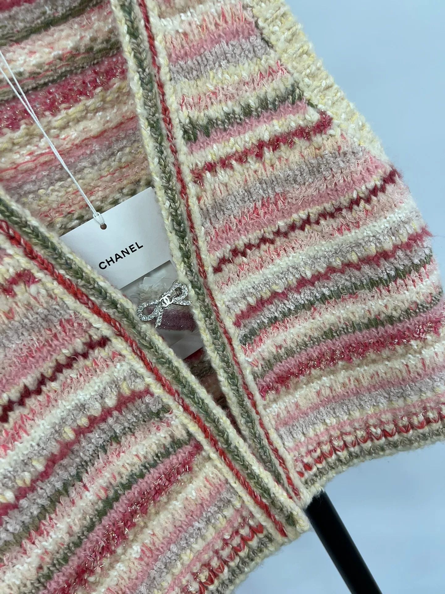Chanel Chanel Pink Stripe Bow Knit Vest Size US S / EU 44-46 / 1 - 3 Thumbnail