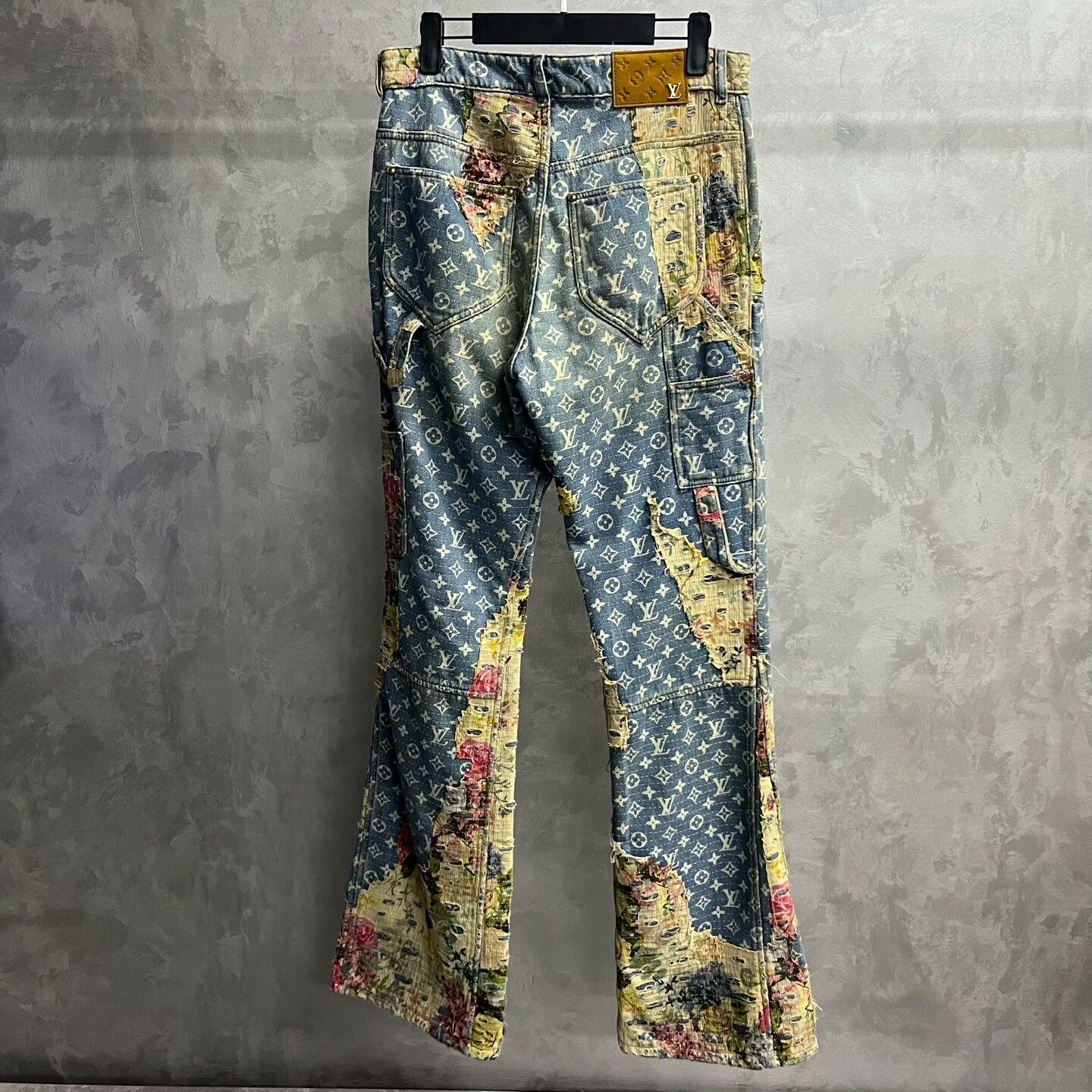 Louis Vuitton Blue Floral Flare Jeans