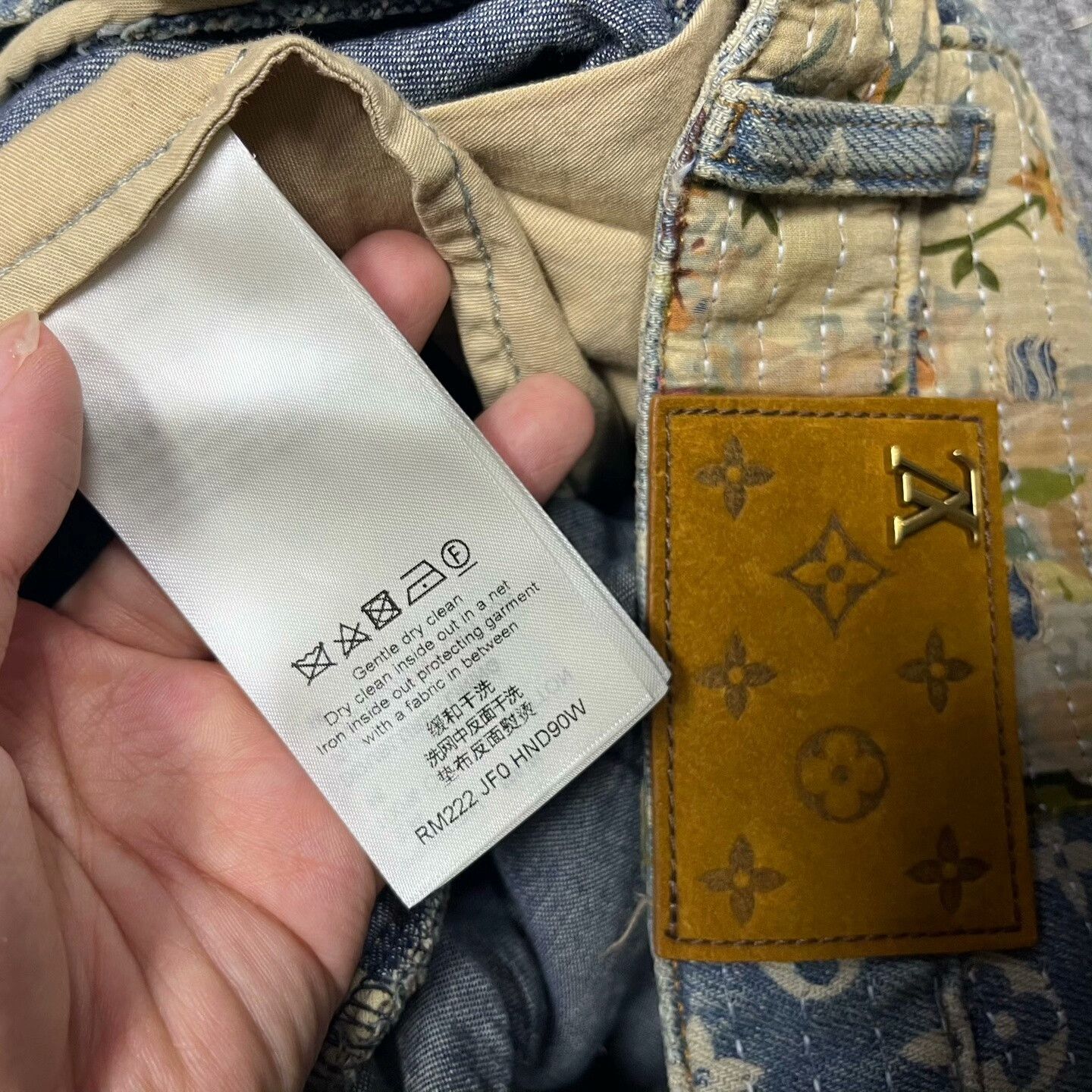 Louis Vuitton Blue Floral Flare Jeans