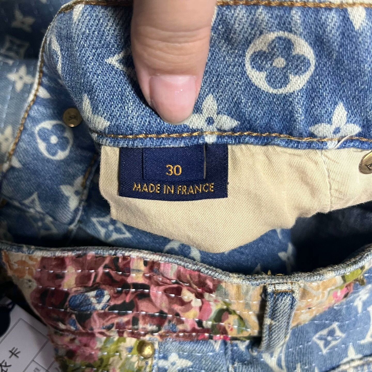 Louis Vuitton Blue Floral Flare Jeans
