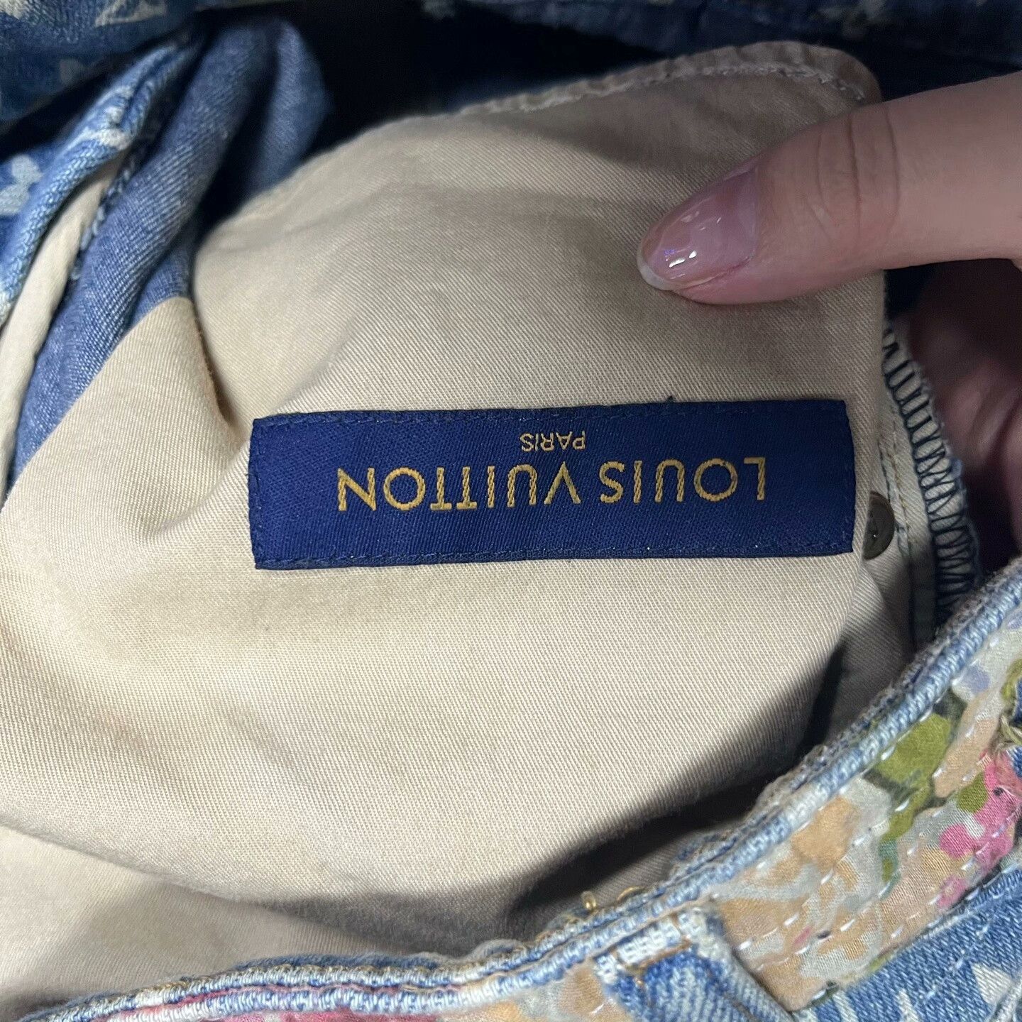 Louis Vuitton Blue Floral Flare Jeans