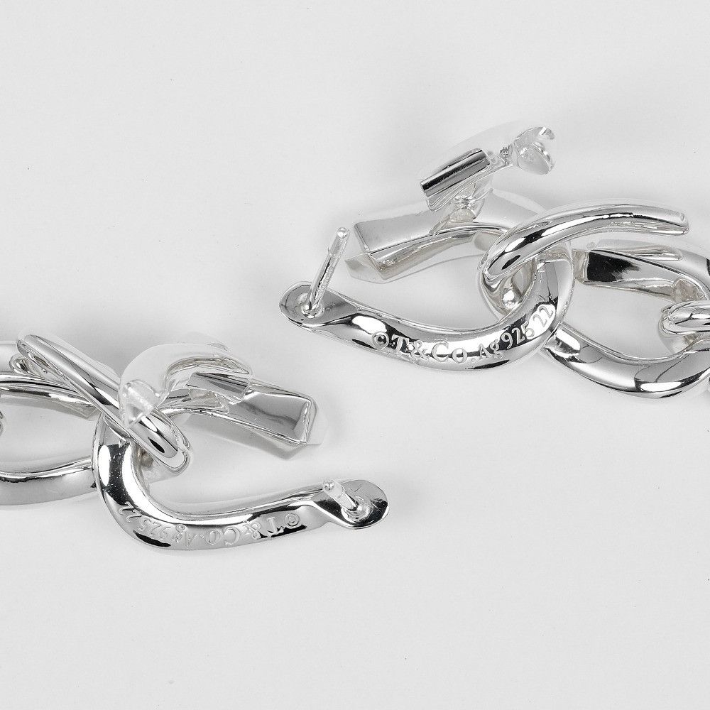 Tiffany & Co. Tiffany & Co. Tiffany & Co. Forged Drop Link Silver 925 Earrings Metal Earrings DUTY FREE for USA Size ONE SIZE - 4 Thumbnail