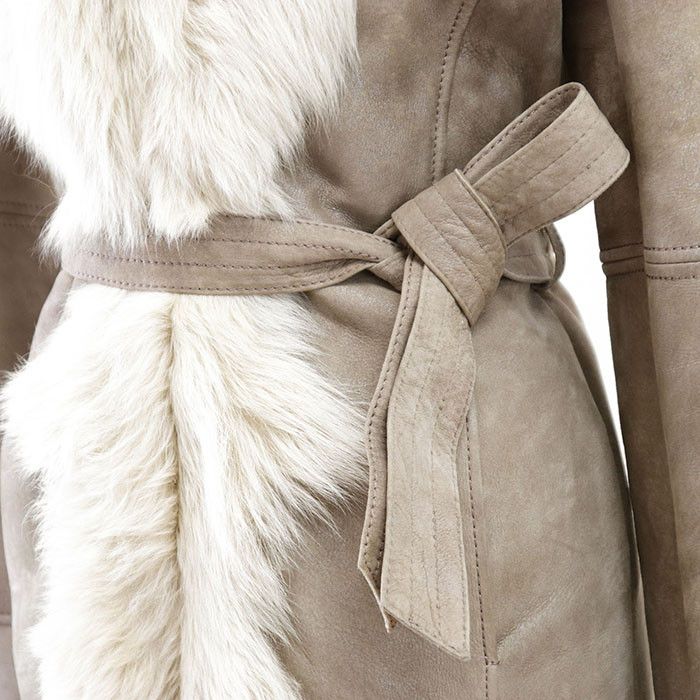 Other Other NORTH BEACH Shearling Coat Natural Material Outerwear DUTY FREE for USA Size ONE SIZE - 3 Thumbnail
