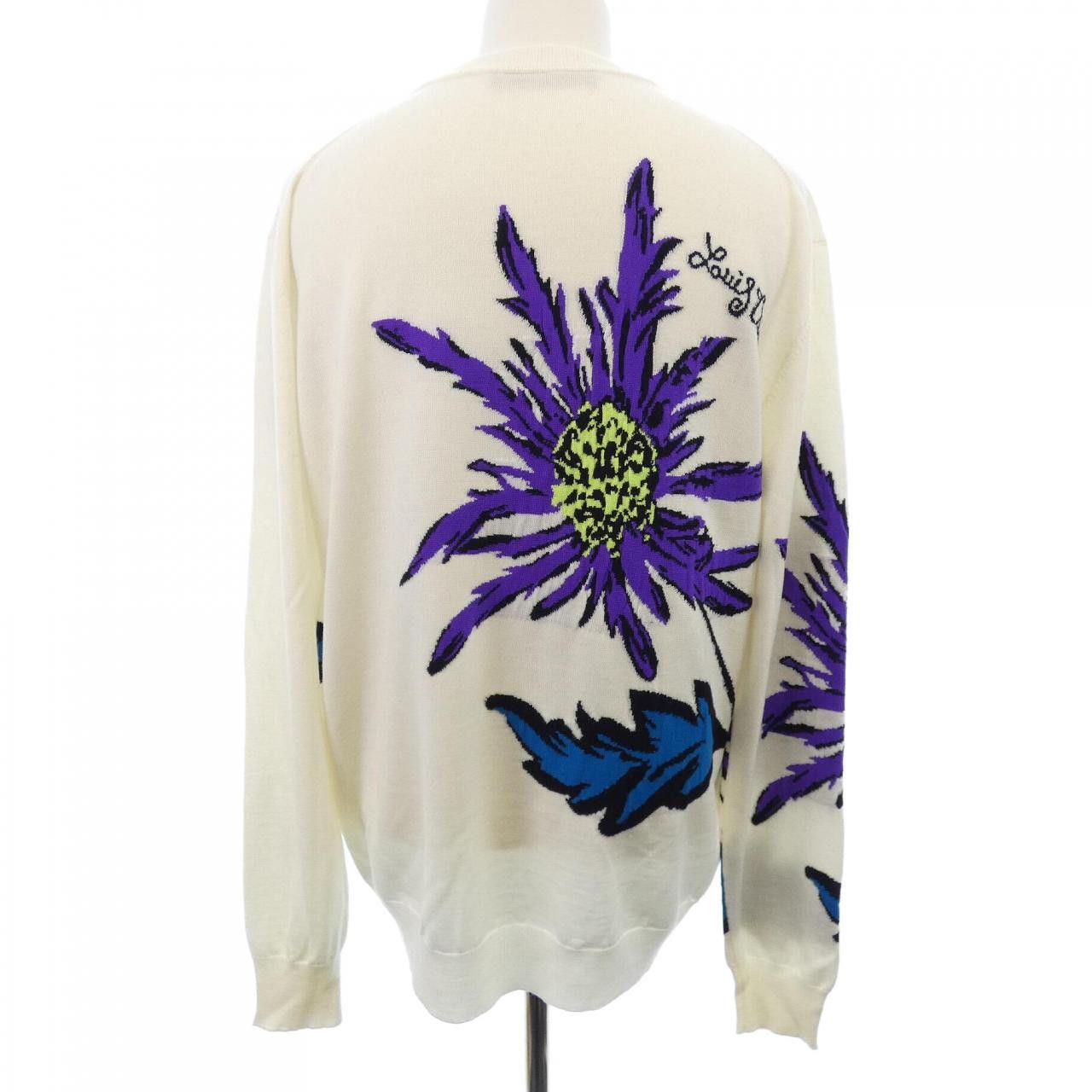 Louis Vuitton Louis Vuitton Louis Vuitton Thistle Intarsia Pullover Knit Cotton Tops HON89WX87 DUTY FREE for USA Size ONE SIZE - 2 Thumbnail