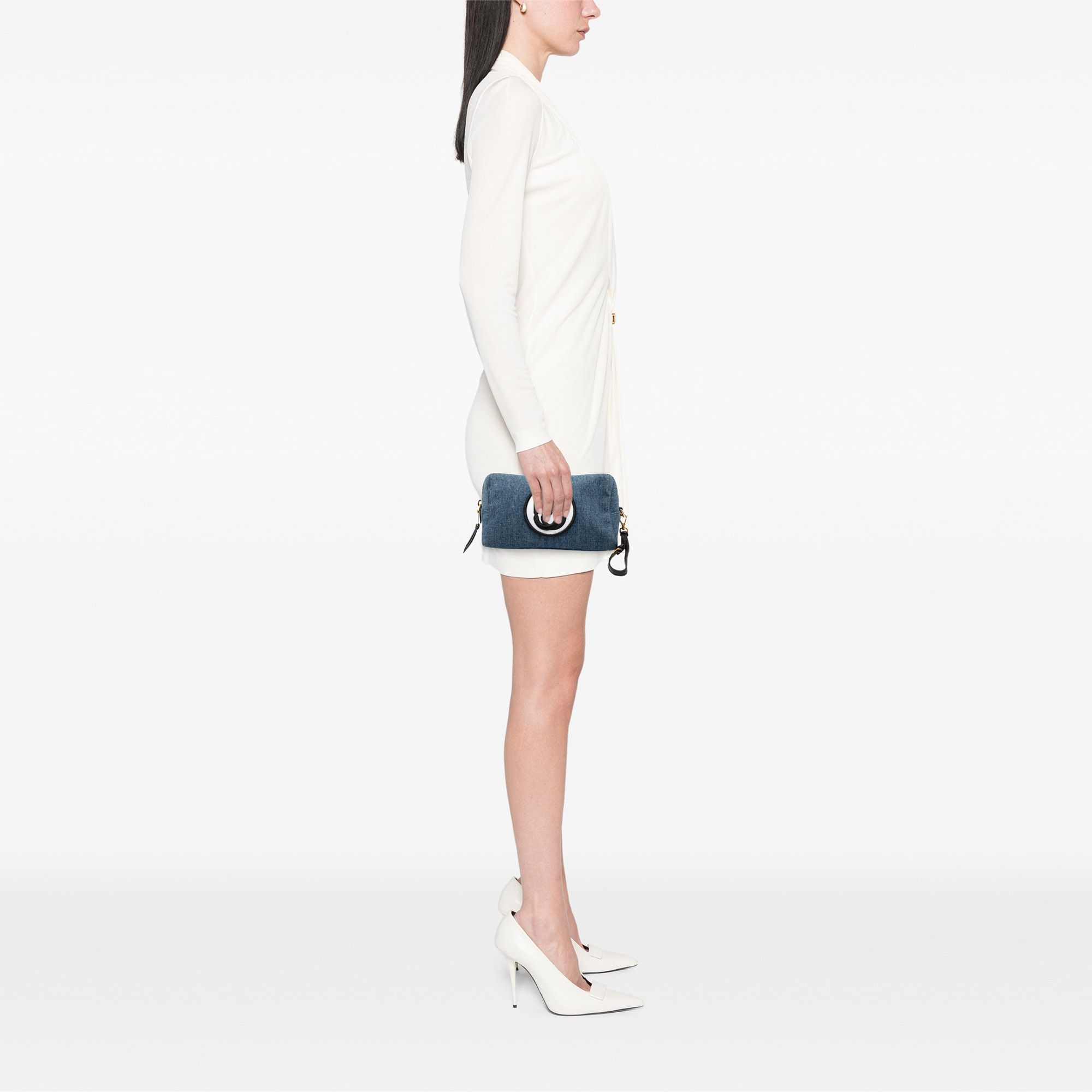 Miu Miu Miu Miu Denim Embroidered Logo Wristlet Pouch Size ONE SIZE - 7 Thumbnail