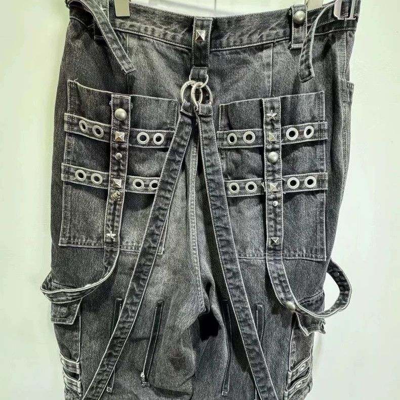Balenciaga Balenciaga Black Washed Distressed Cargo Jeans Size US 30 / EU 46 - 3 Thumbnail