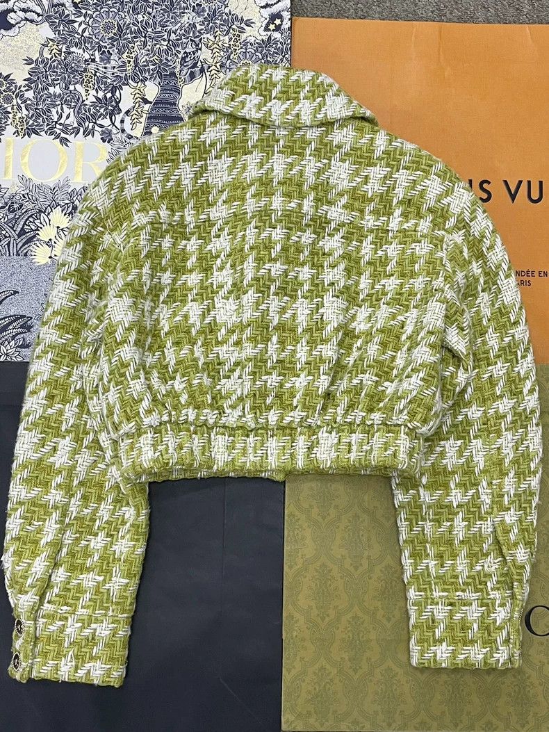 Chanel Chanel Green White Houndstooth Jacket Size US M / EU 48-50 / 2 - 3 Thumbnail
