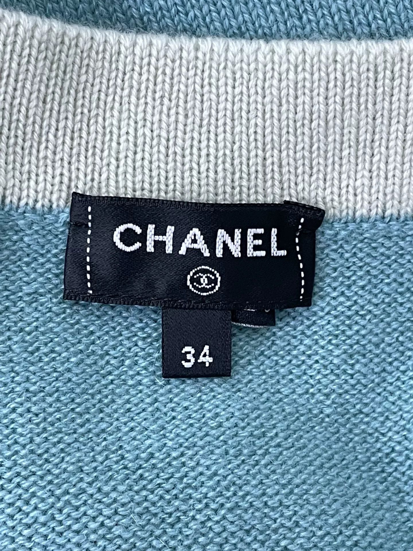 Chanel 25A Blue Colorblock Sling Dress