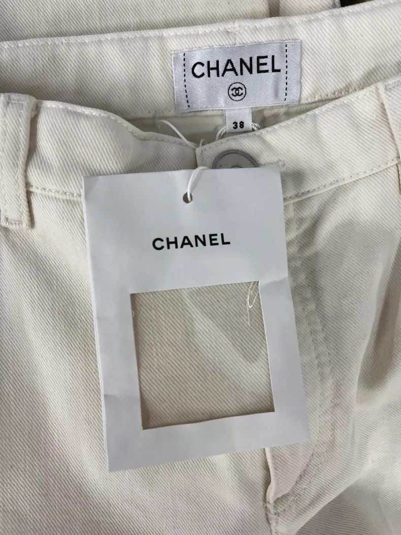 Chanel Chanel 24P White Cutout Jeans Size US 38 / EU 54 - 4 Thumbnail