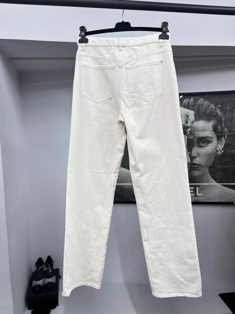 Chanel Chanel 24P White Cutout Jeans Size US 38 / EU 54 - 3 Thumbnail
