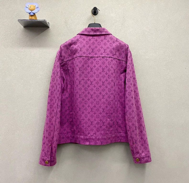 Louis Vuitton LV Purple Monogram Denim Jacket Size US XL / EU 56 / 4 - 2 Thumbnail