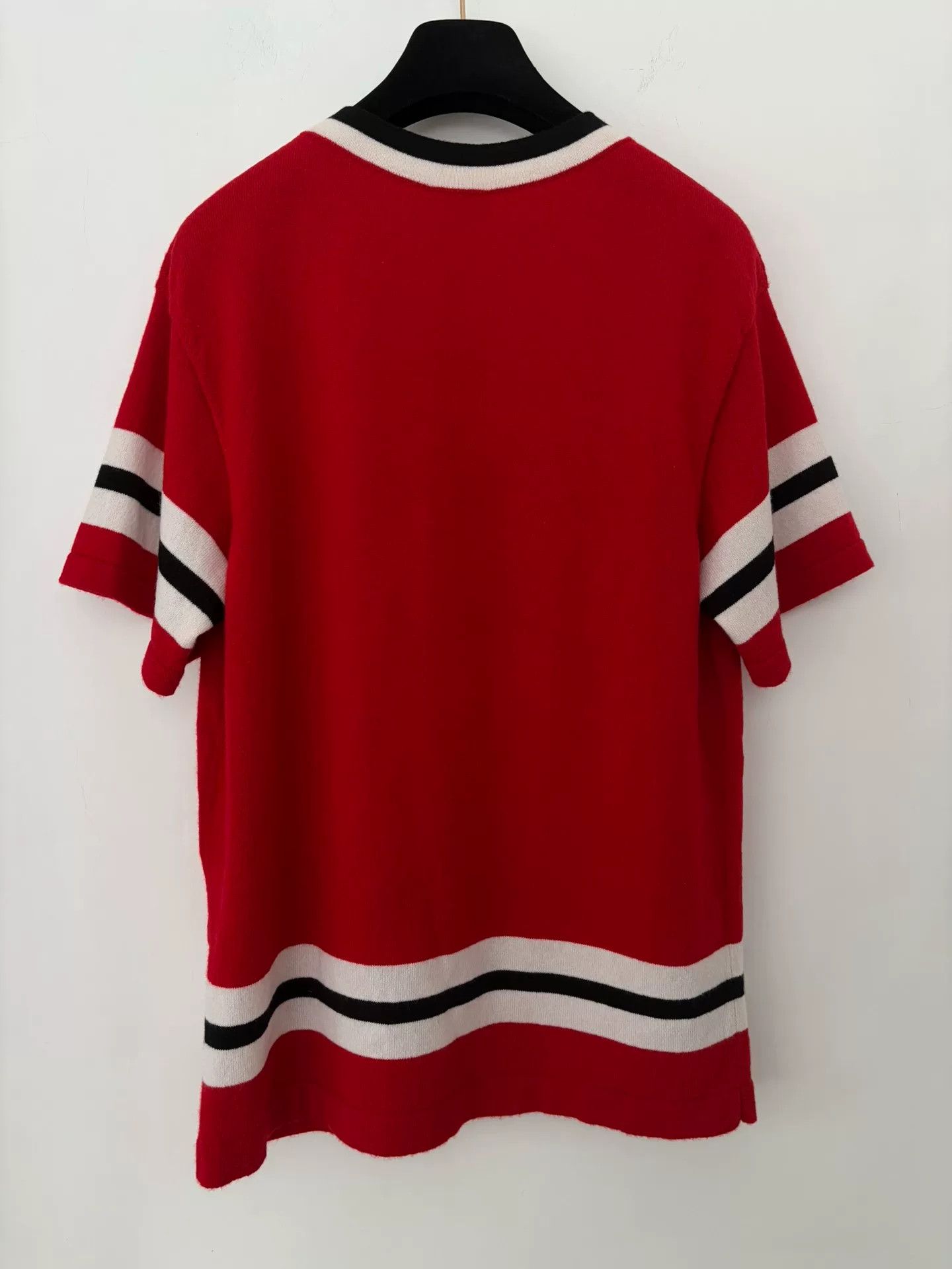 Chanel Chanel Red Knit Sporty CC Stripe Top Size US XS / EU 42 / 0 - 3 Thumbnail